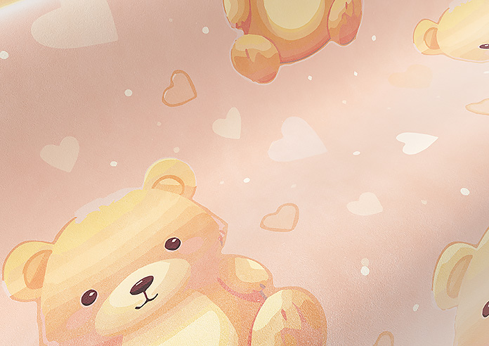 Little Bear, Peach Sorbet - Made to Measure Curtains - Image 4